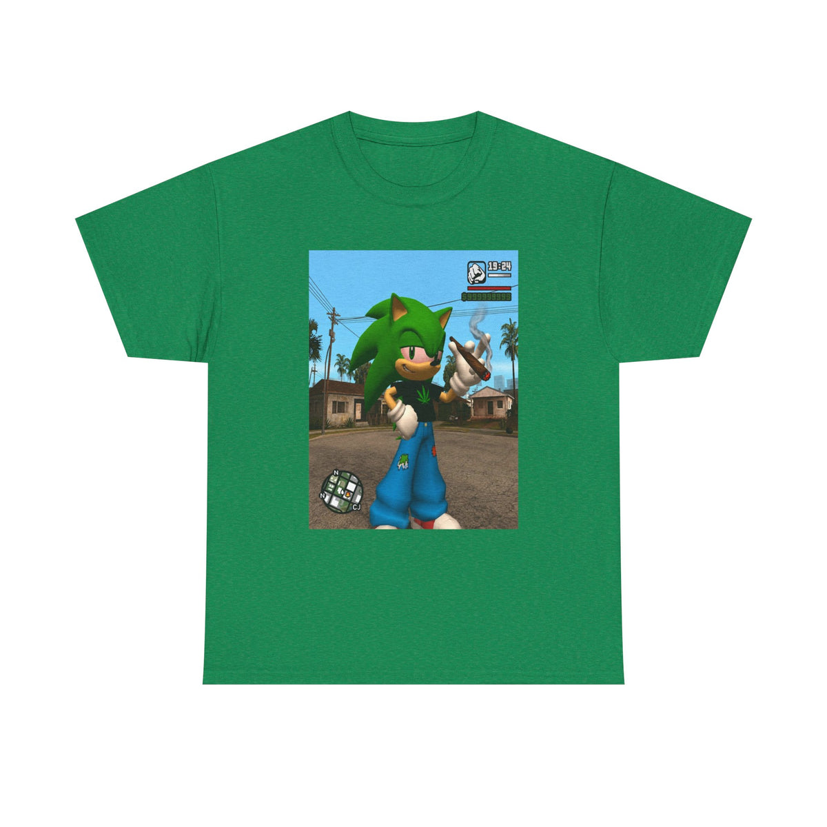 Green Hedgehog Blazin' In San Andreas Tee