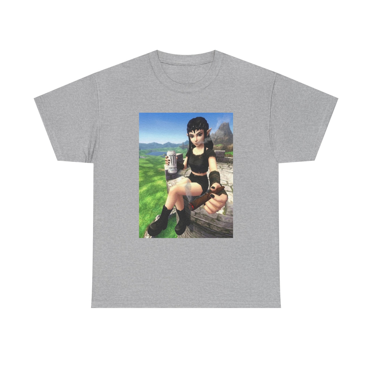 Edgy Elf Girl Smoking Blunt Tee