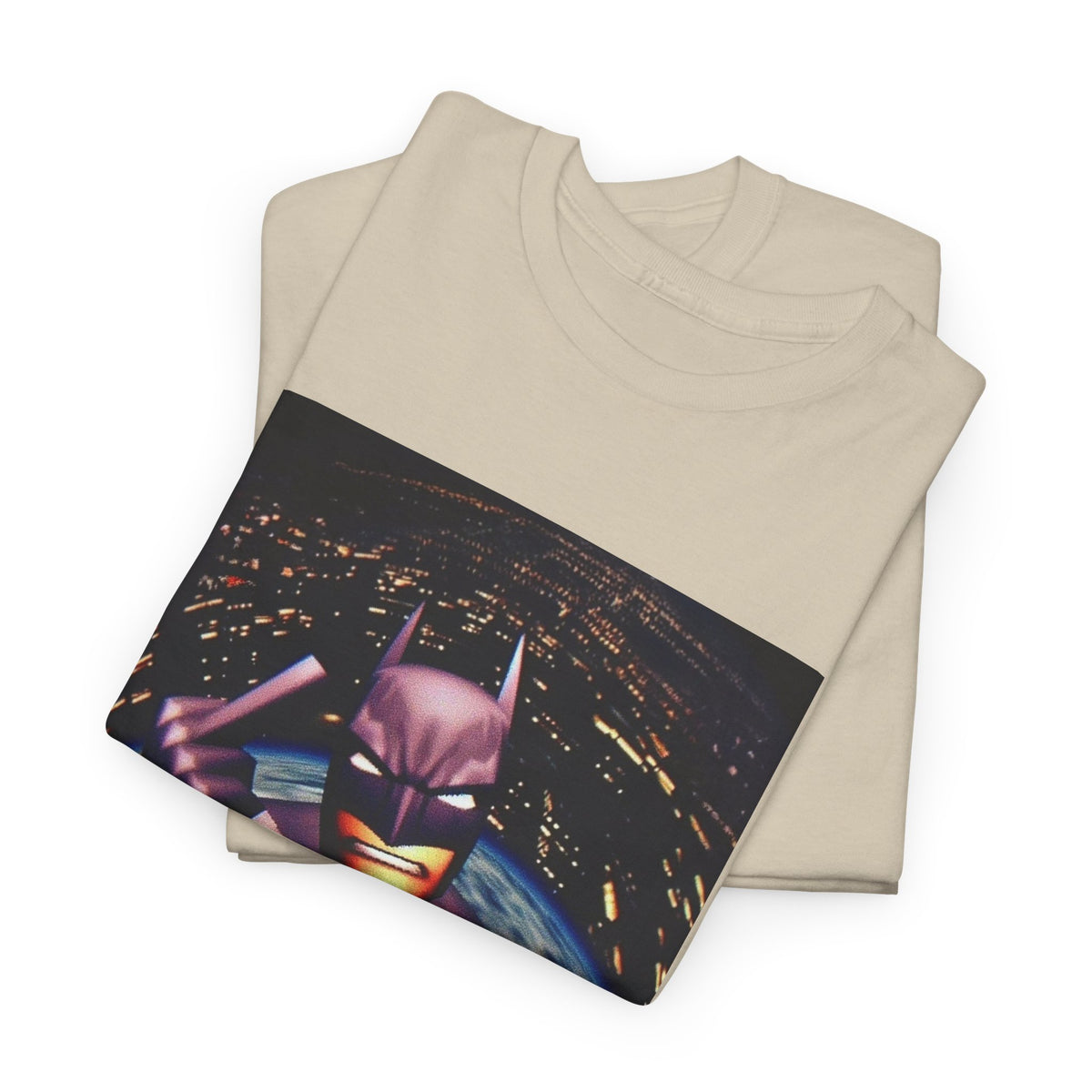 Pixel Batman Soaring Above Earth Tee