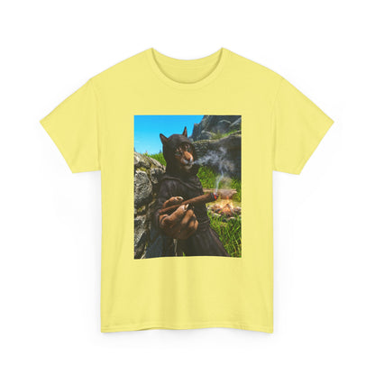 Khajiit Monk Smoking By Campfire Tee