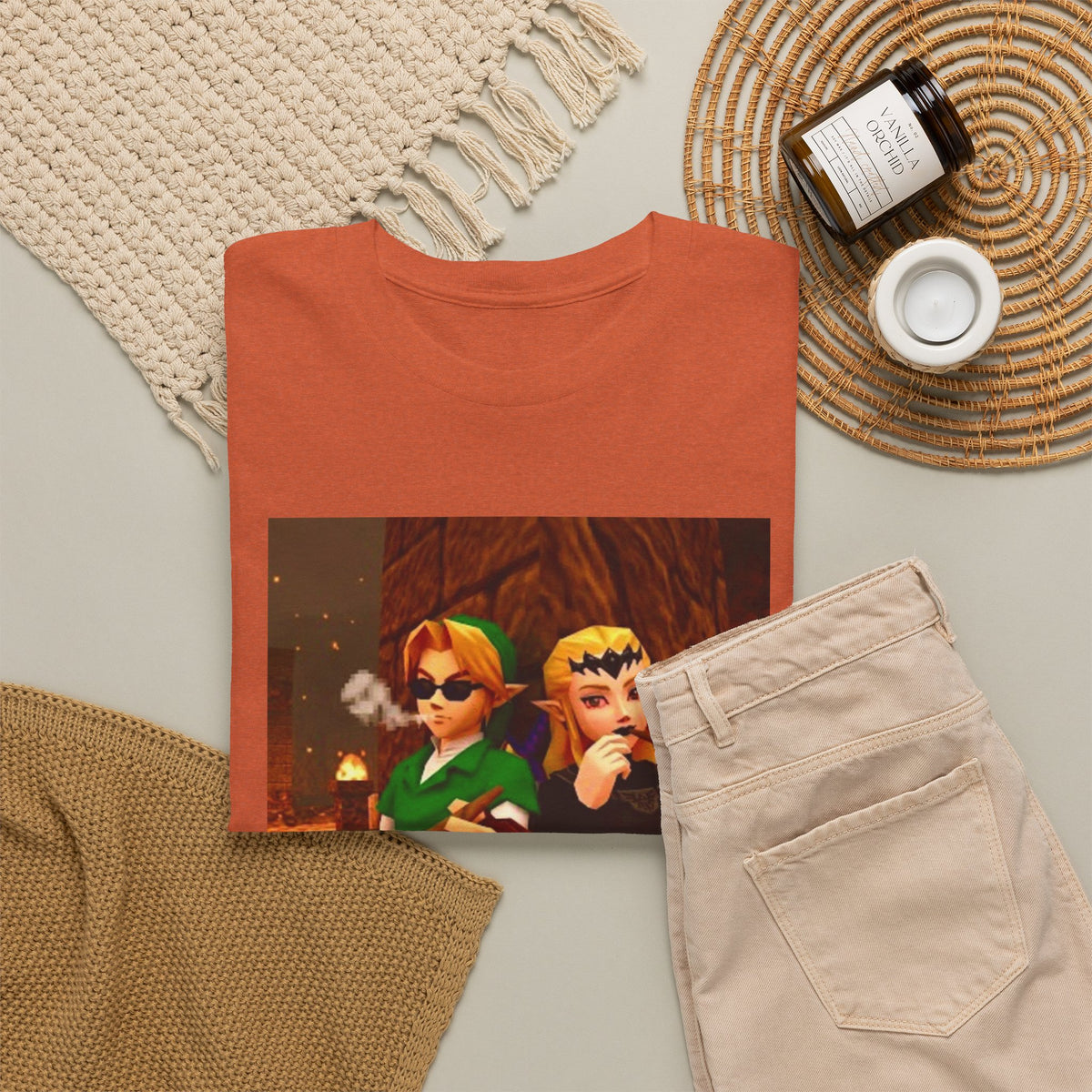 Link and Zelda Chillin' With Cigars Tee