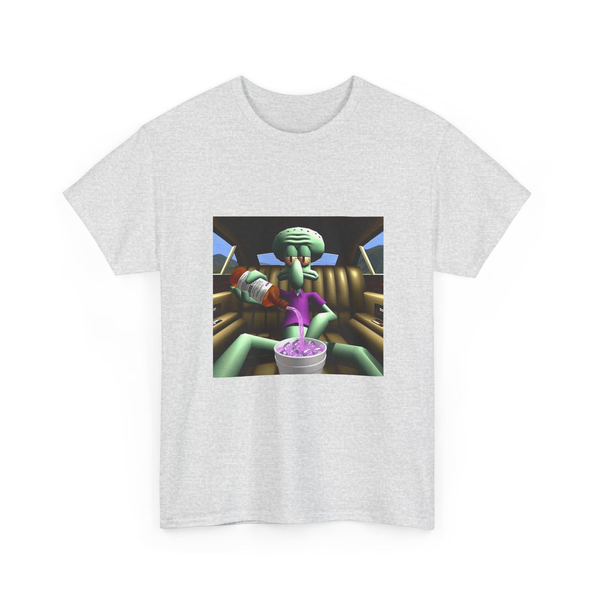 Squidward Pouring Lean In Car Tee