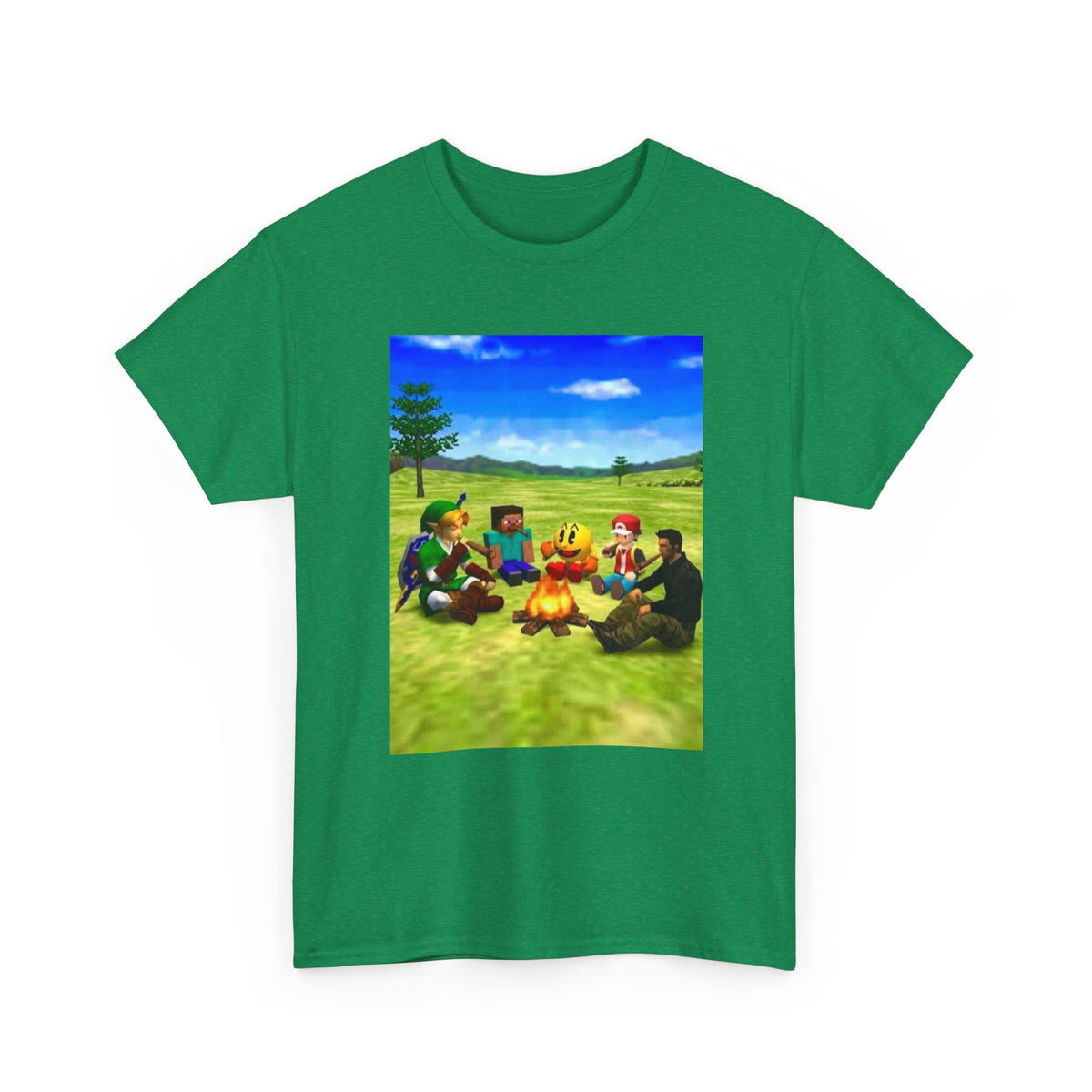 Iconic Gamers Smoking Around Campfire