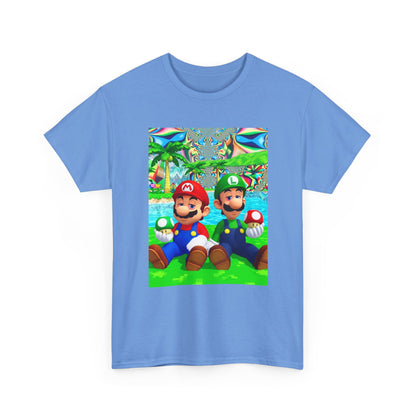 Mellow Mario And Luigi With Mushrooms Tee
