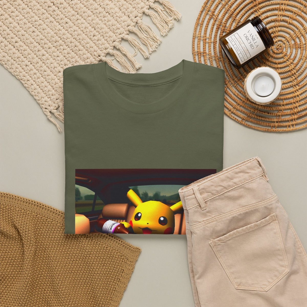 Pikachu Pouring Lean In Car Tee