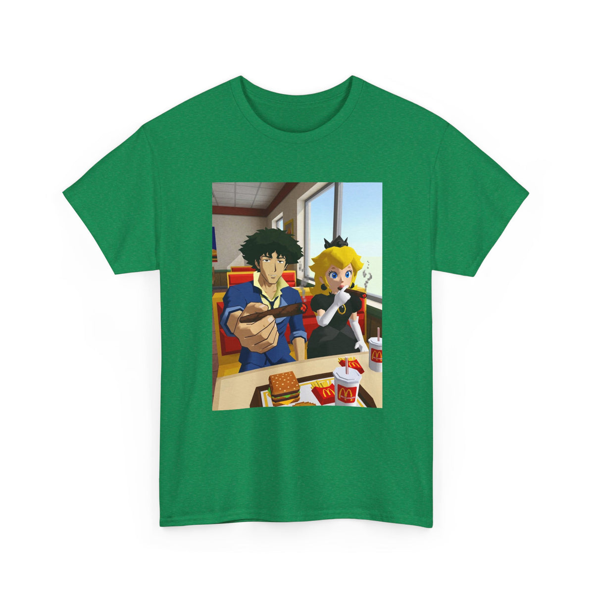 Spike and Peach Smoking Fast Food Tee (Design 3)