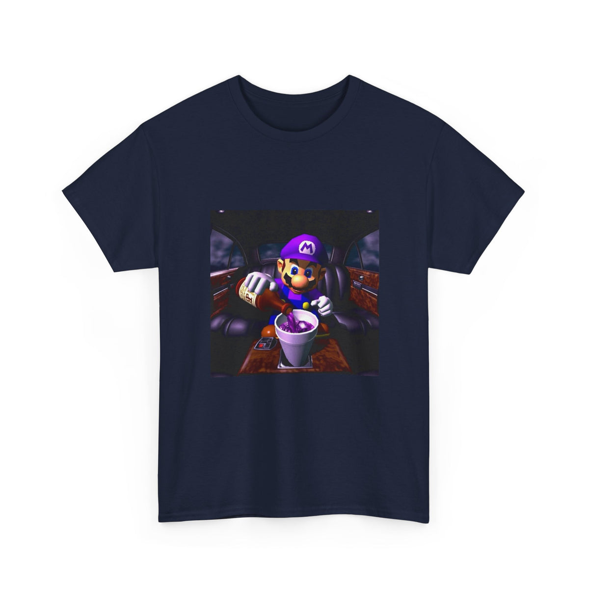 Waluigi Pouring Purple Drank In Limo Tee