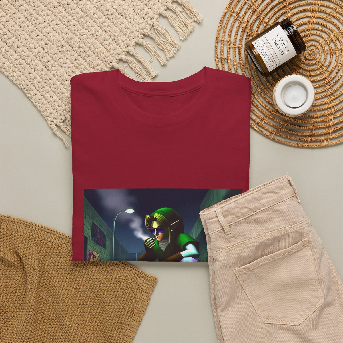 Skater Link Smoking In Dark Alley Tee