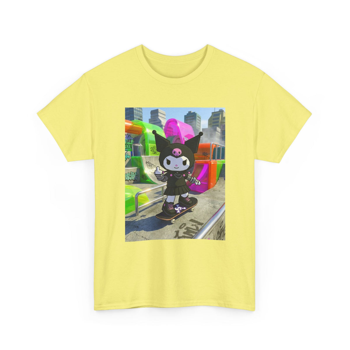 Skater Kuromi Giving The Finger Tee