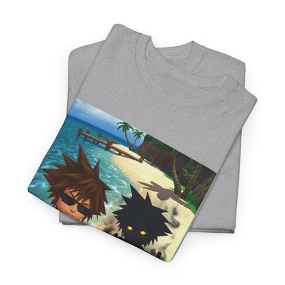 Sora And Dark Form Flipping Off At The Beach