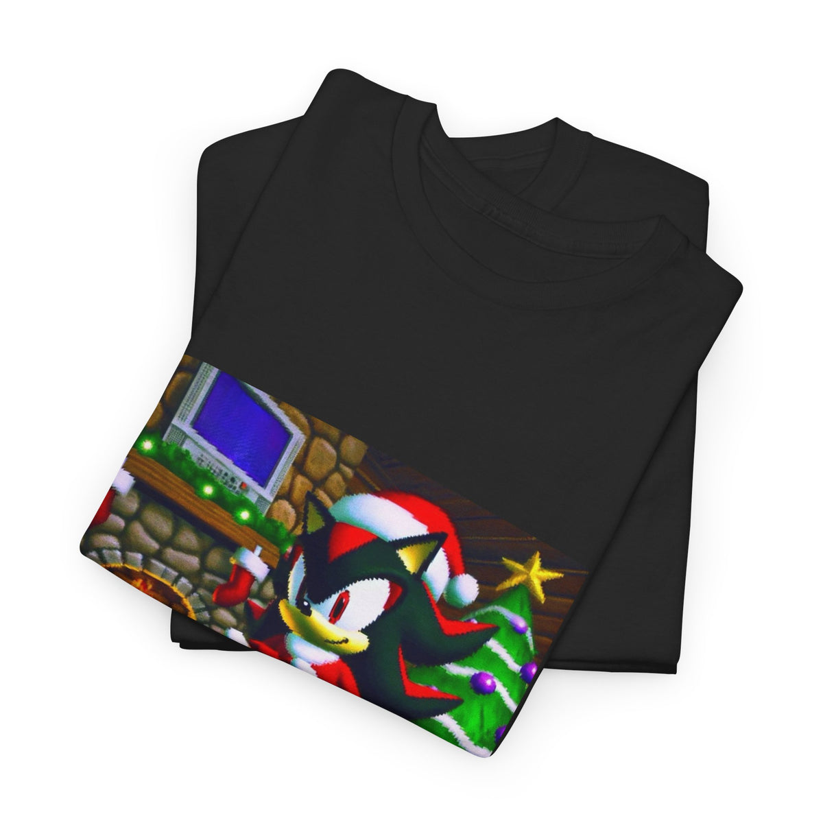Shadow The Hedgehog Christmas Drip Tee