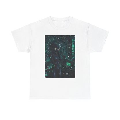 Cyberpunk Smoker In Neo-Tokyo Tee