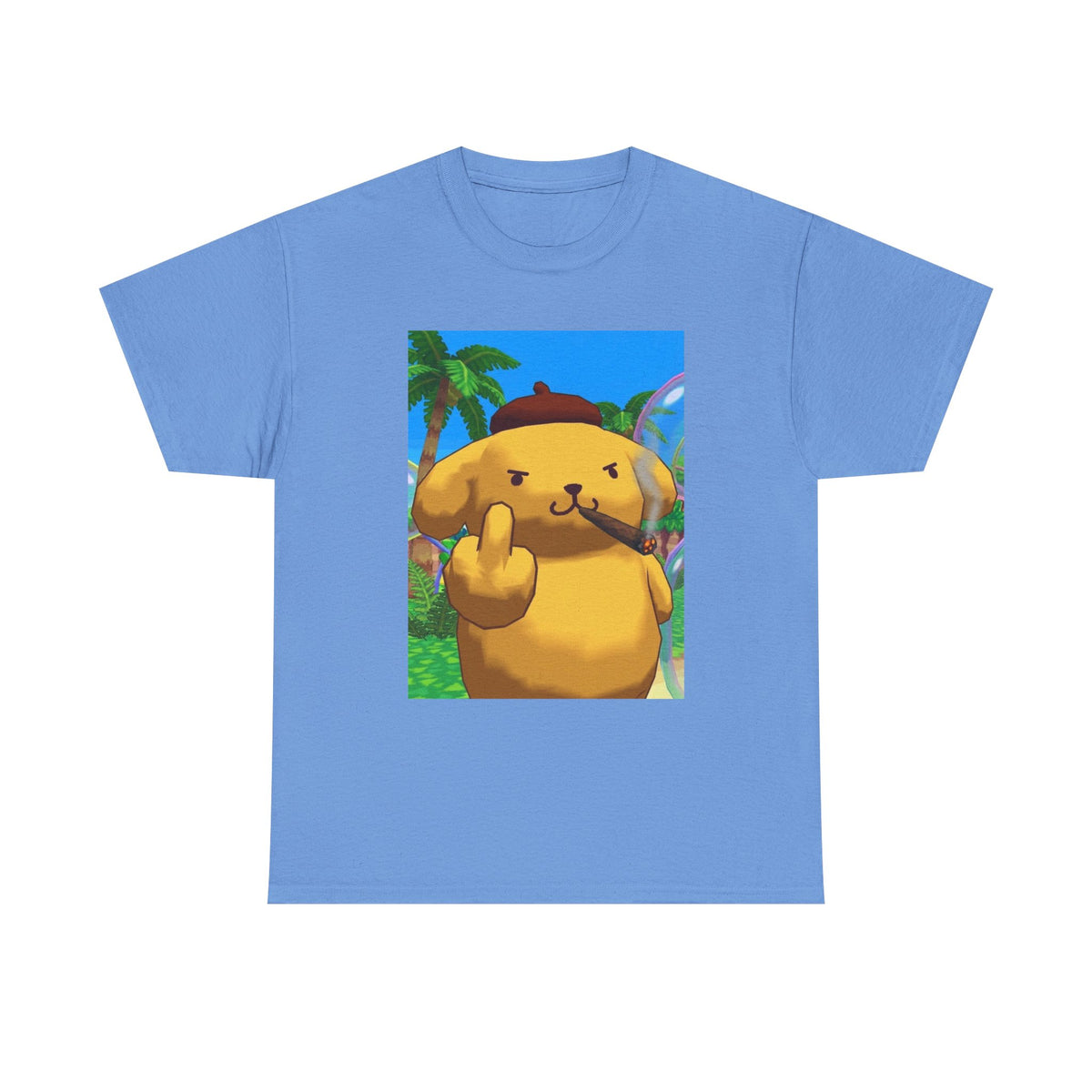 Pompompurin Smoking Blunt Flipping Bird Tee