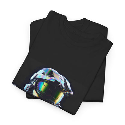 Holographic Cybernetic Sentinel Chrome Helmet Tee