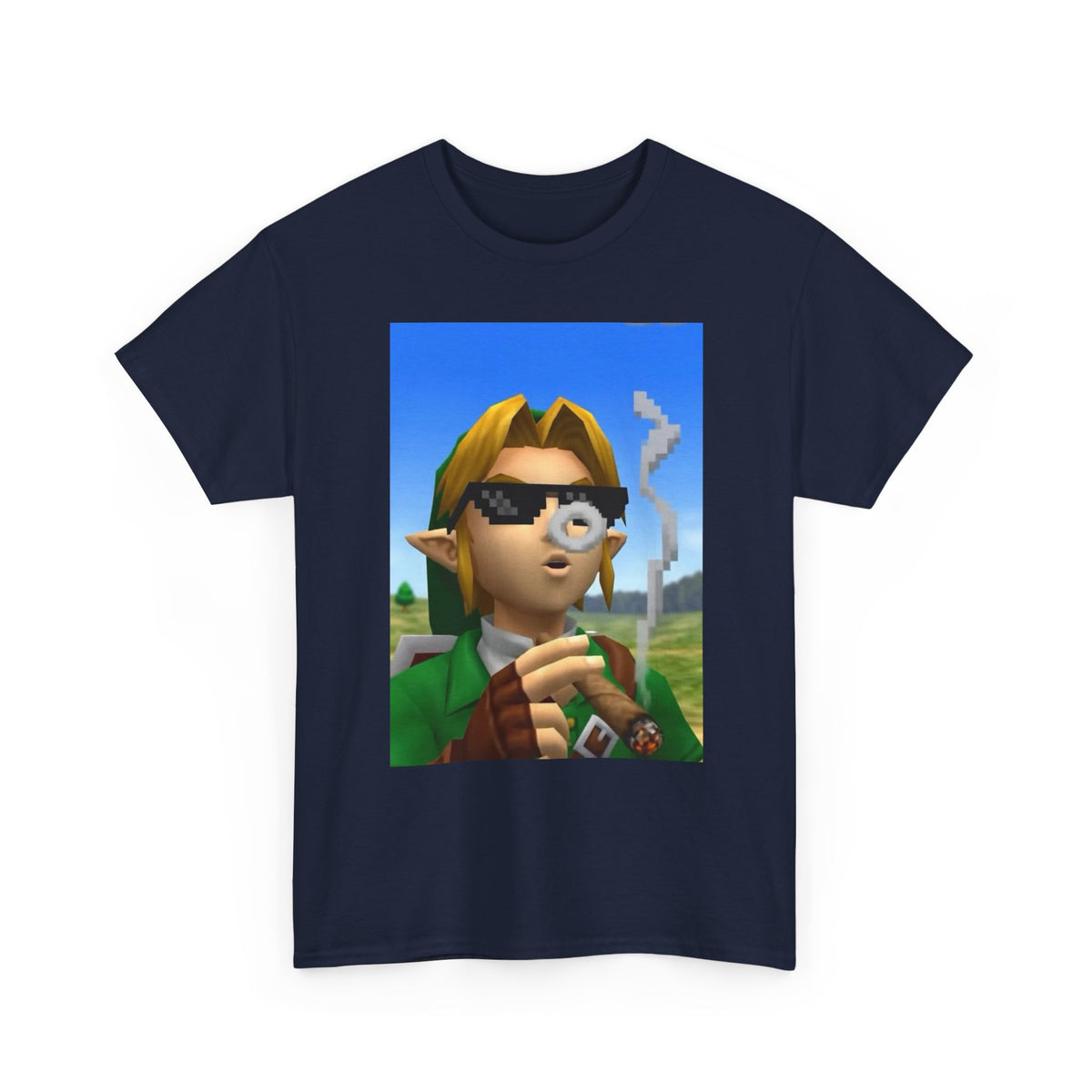 Pixelated Link Smoking With Deal With It Glasses