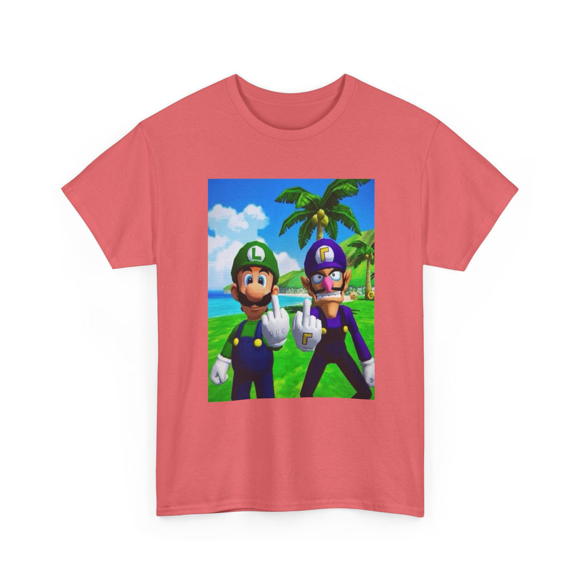 Luigi and Waluigi Flipping The Bird Tee