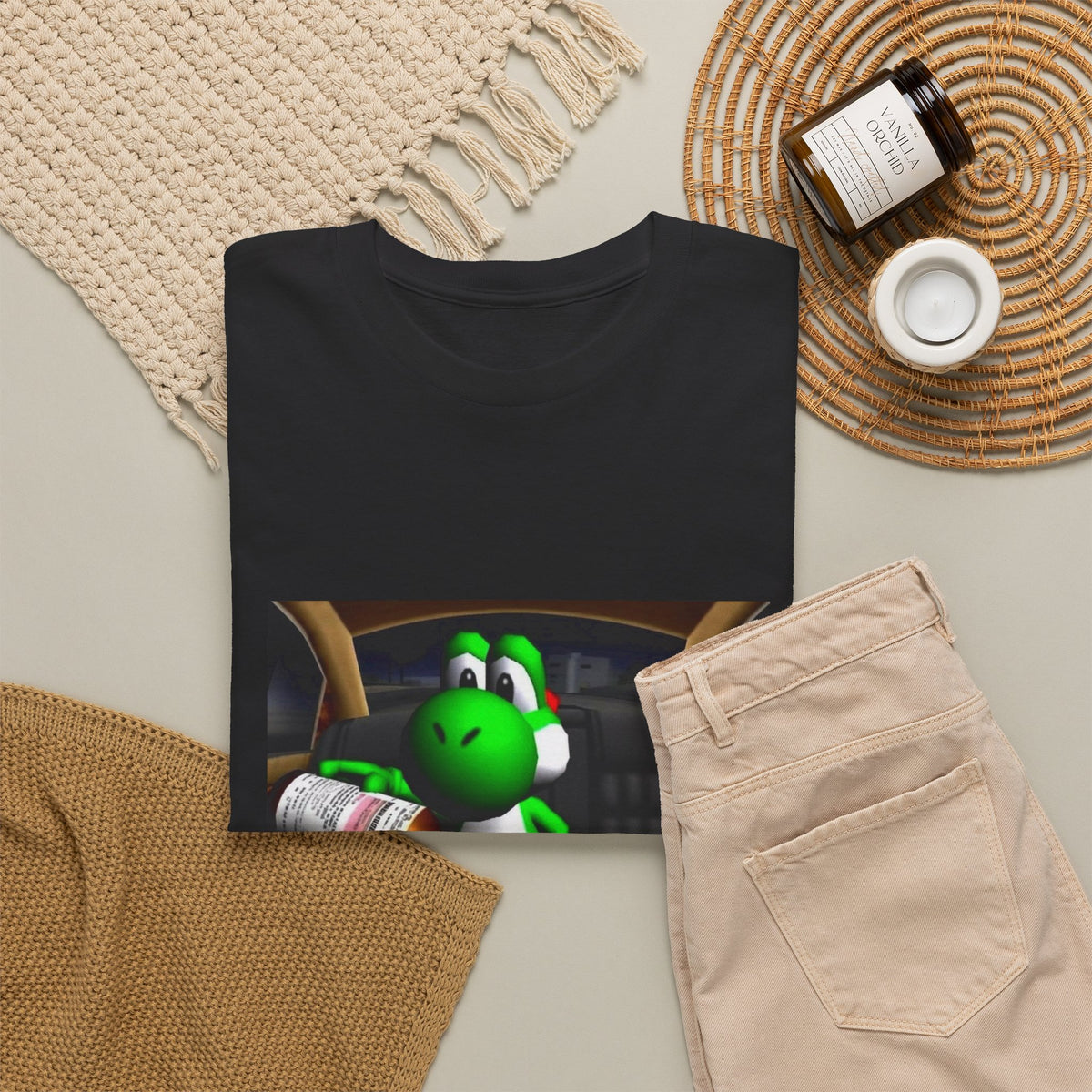 Yoshi Pouring Up Lean In A Car