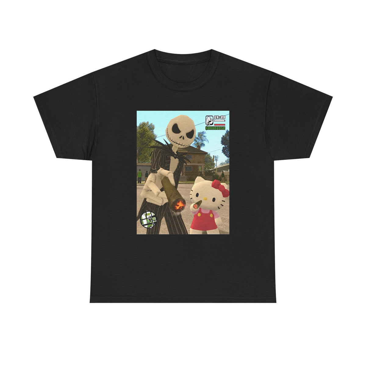 Jack Skellington And Hello Kitty Smoking Blunts (Design 3)