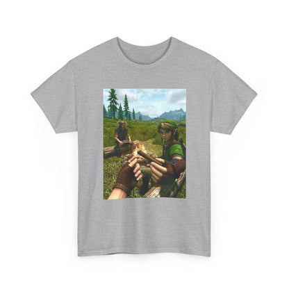 Link and Dragonborn Blaze By The Campfire