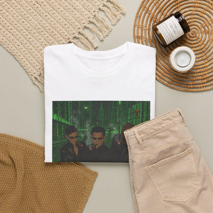 Neo, Trinity, Morpheus Smoking In The Matrix