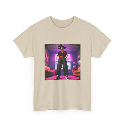 Goku Drip Standing Tall In Neon Room