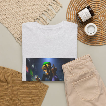 Edgy Ocarina Link Skater Flipping Off Tee