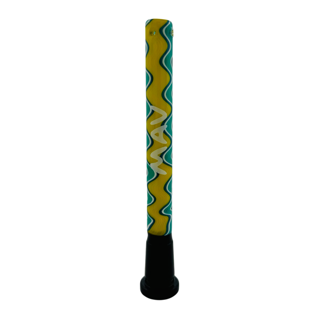 MAV Glass 5" Swirly Wig Wag Color Downstem - 19OD to 14ID, 4 Hole Filtration