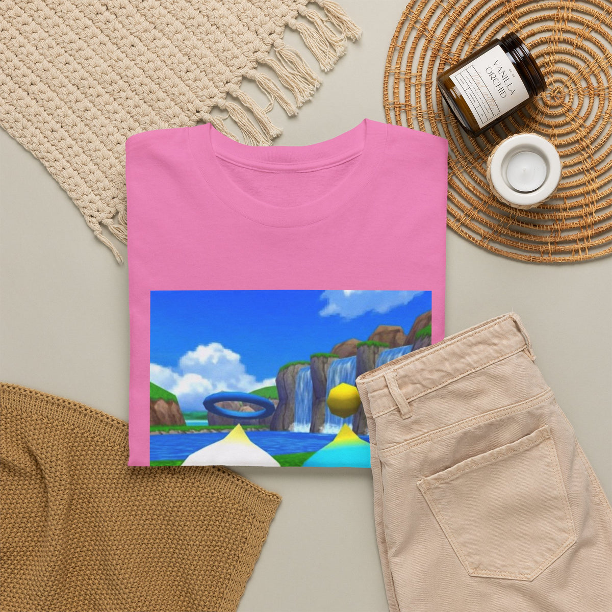 Chao Flipping Off On Green Hills Tee