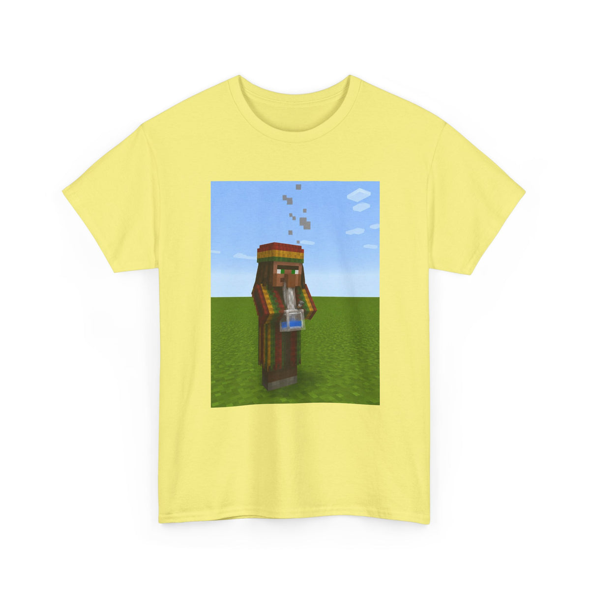Rasta Minecraft Villager Smoking Tee