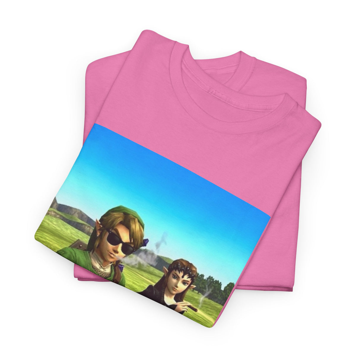 Link and Zelda Smoking Cigars In A Field