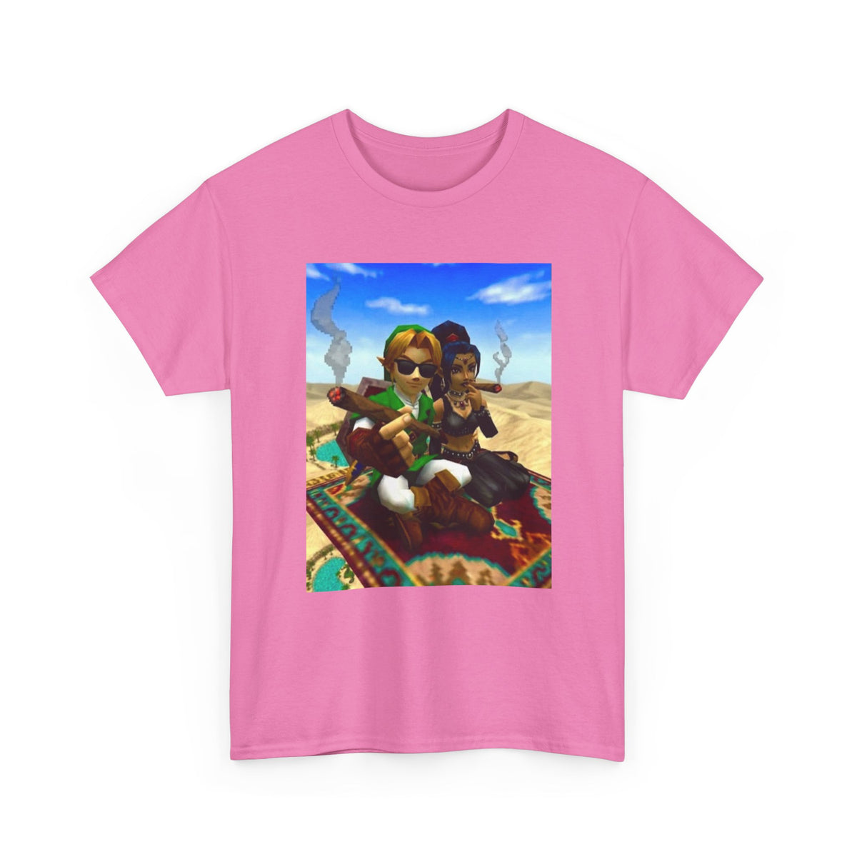 Link And Nabooru Flying On Magic Carpet