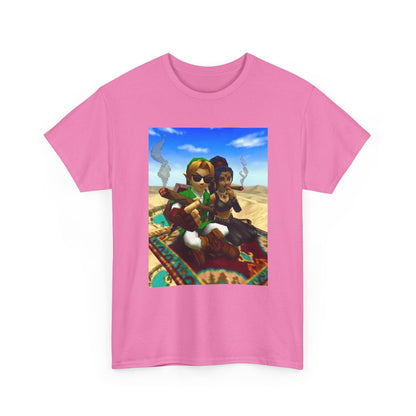 Link And Nabooru Flying On Magic Carpet