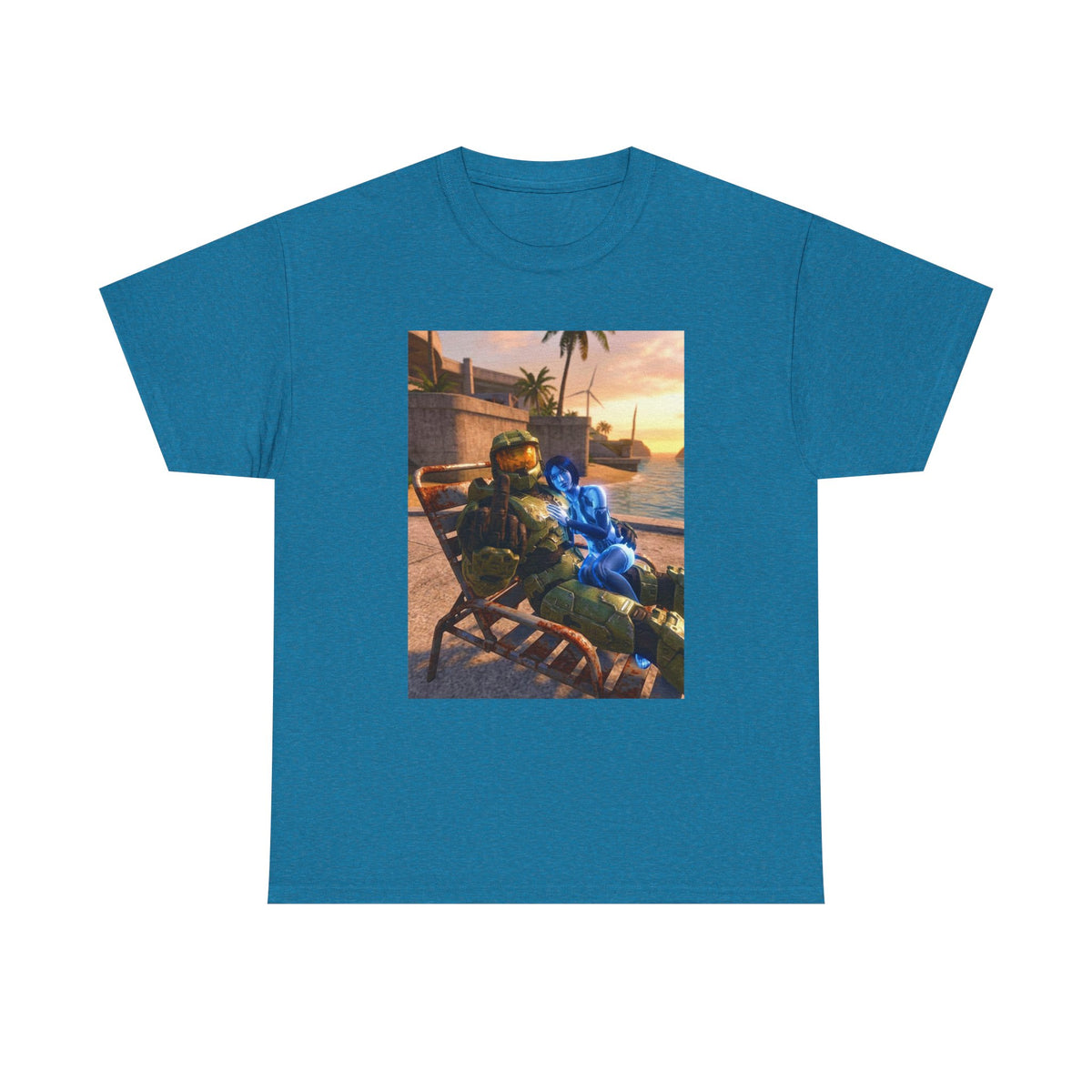 Master Chief Chilling With Cortana Beachside