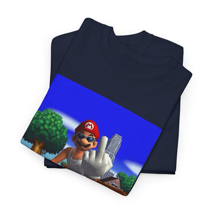 Thug Mario Flipping The Bird Tee