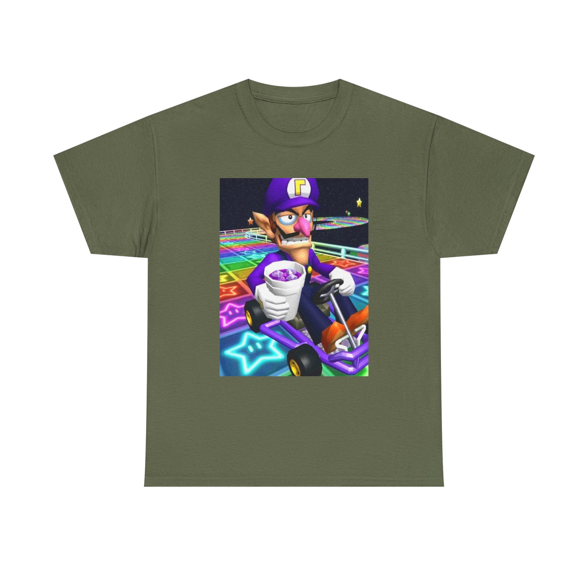 Waluigi Sipping Lean On Rainbow Road Tee (Design 4)