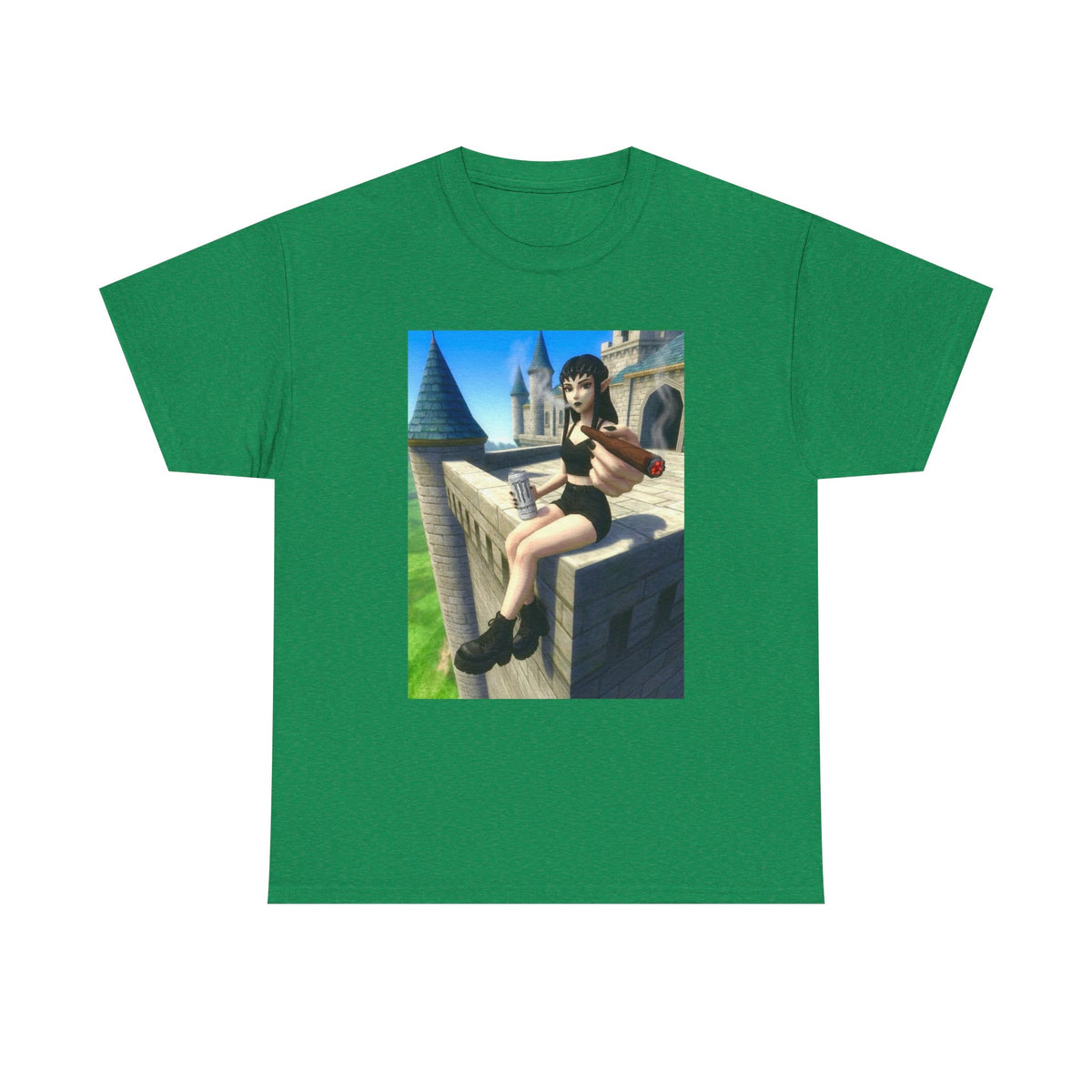 Elf Babe Chilling With Cigar And Drink Tee