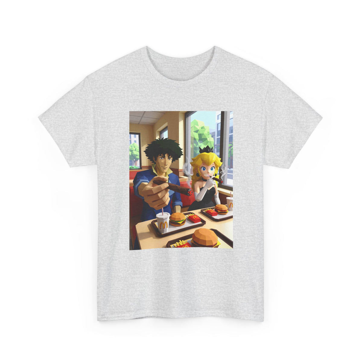 Spike and Princess Peach Smoking Cigars Tee