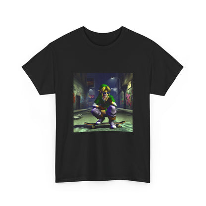Edgy Link Smoking On Skateboard