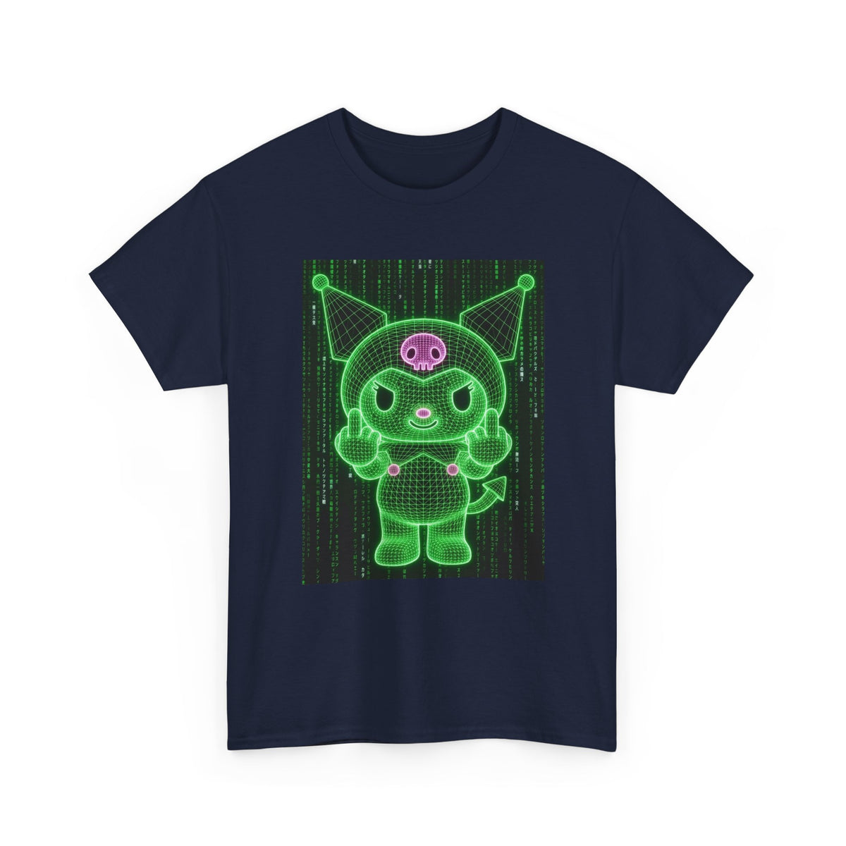 Wireframe Kuromi Flipping Off Tee