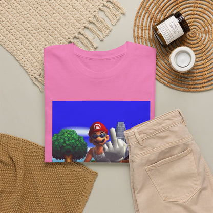 Thug Mario Flipping The Bird Tee
