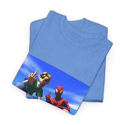 Link And Spider-Man Flipping The Bird