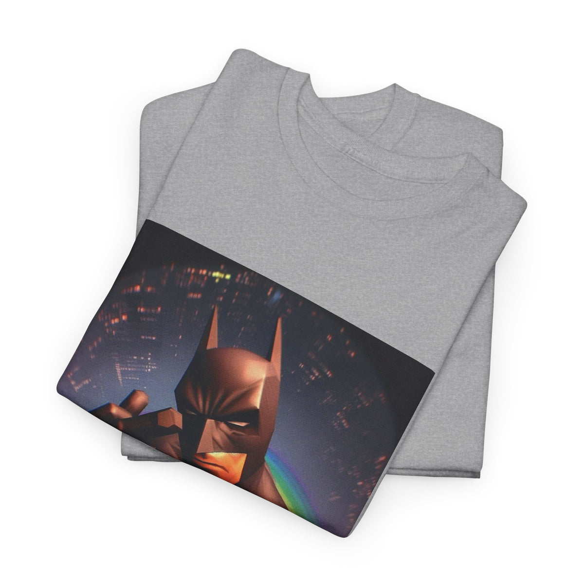 Batman Giving Finger Over Rainbow City