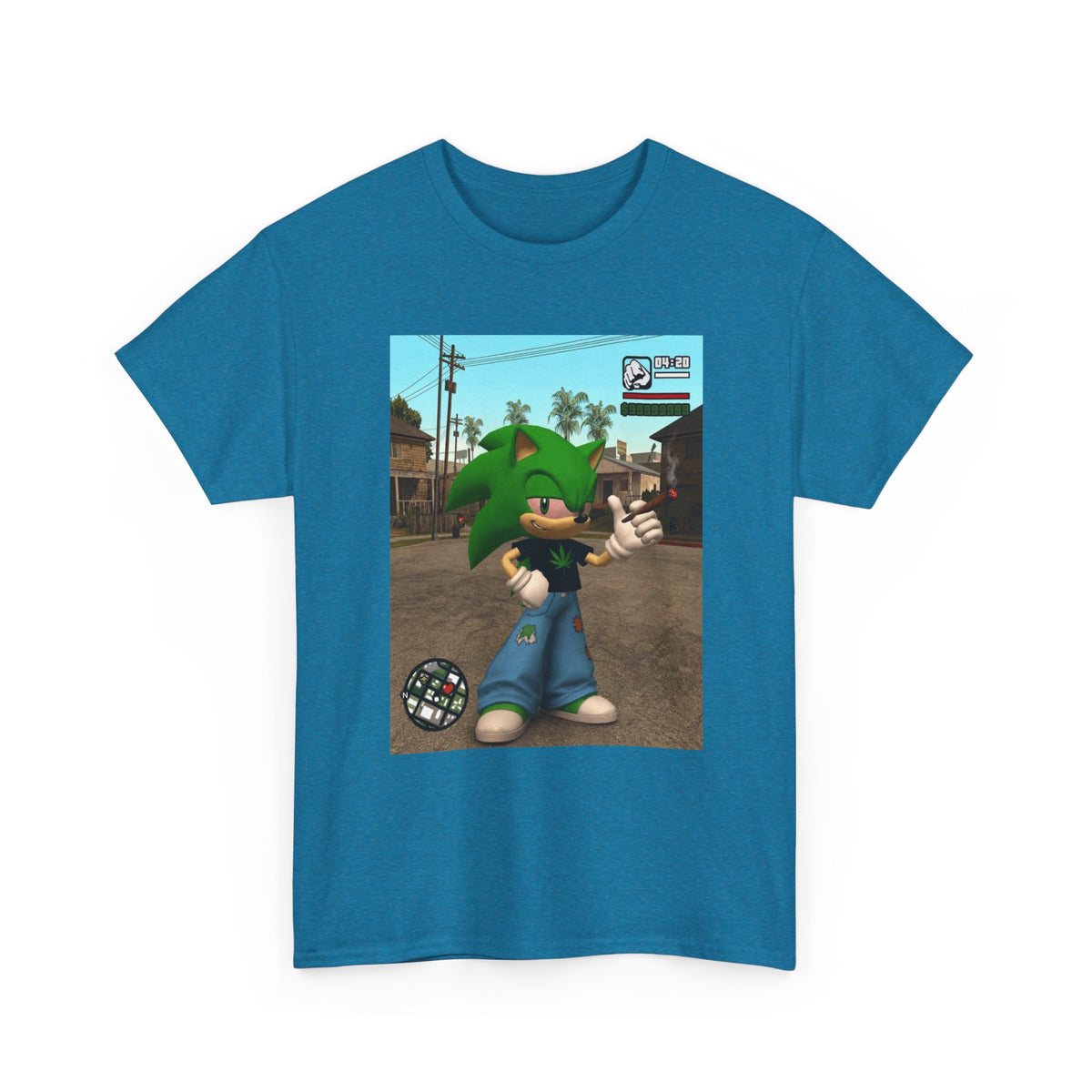 Stoned Green Hedgehog Blazing In Grove Street