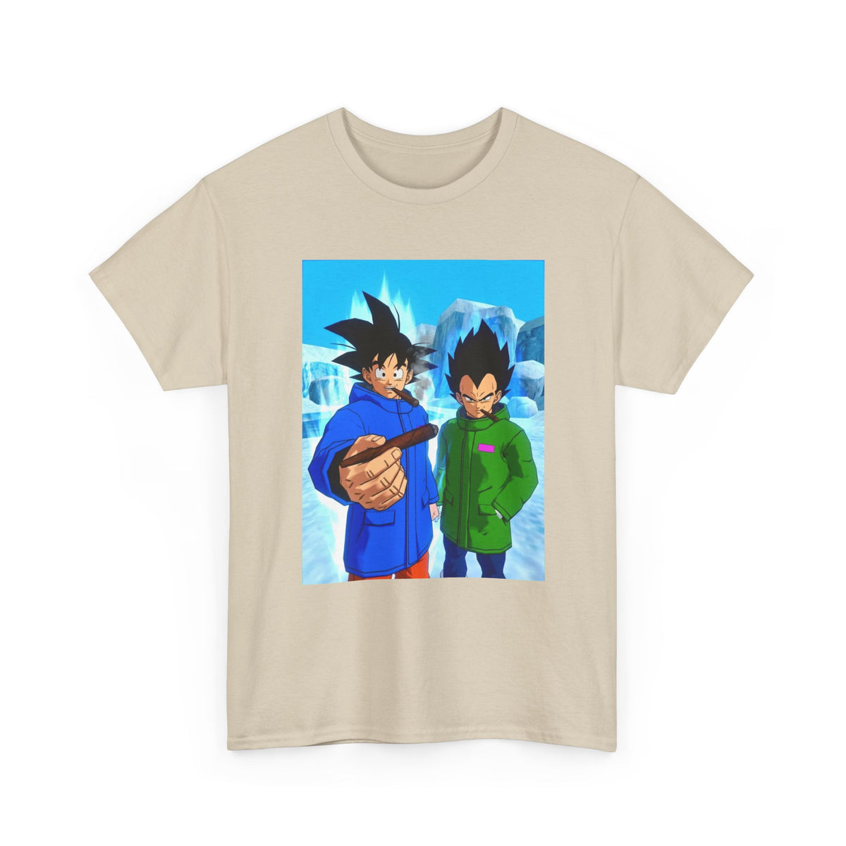 Goku and Vegeta Chilling in Icy Scene Tee