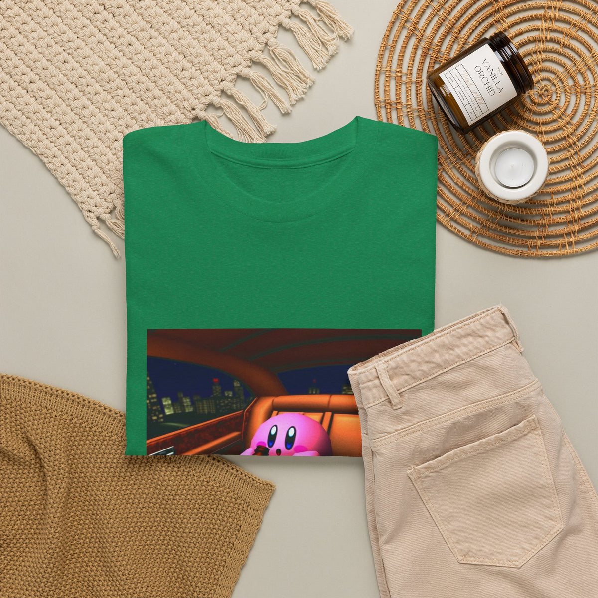 Kirby Sipping Lean In The Car Tee