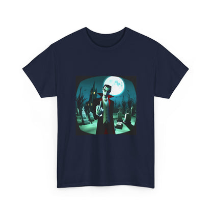 Vampire Giving The Finger In Cemetery Tee