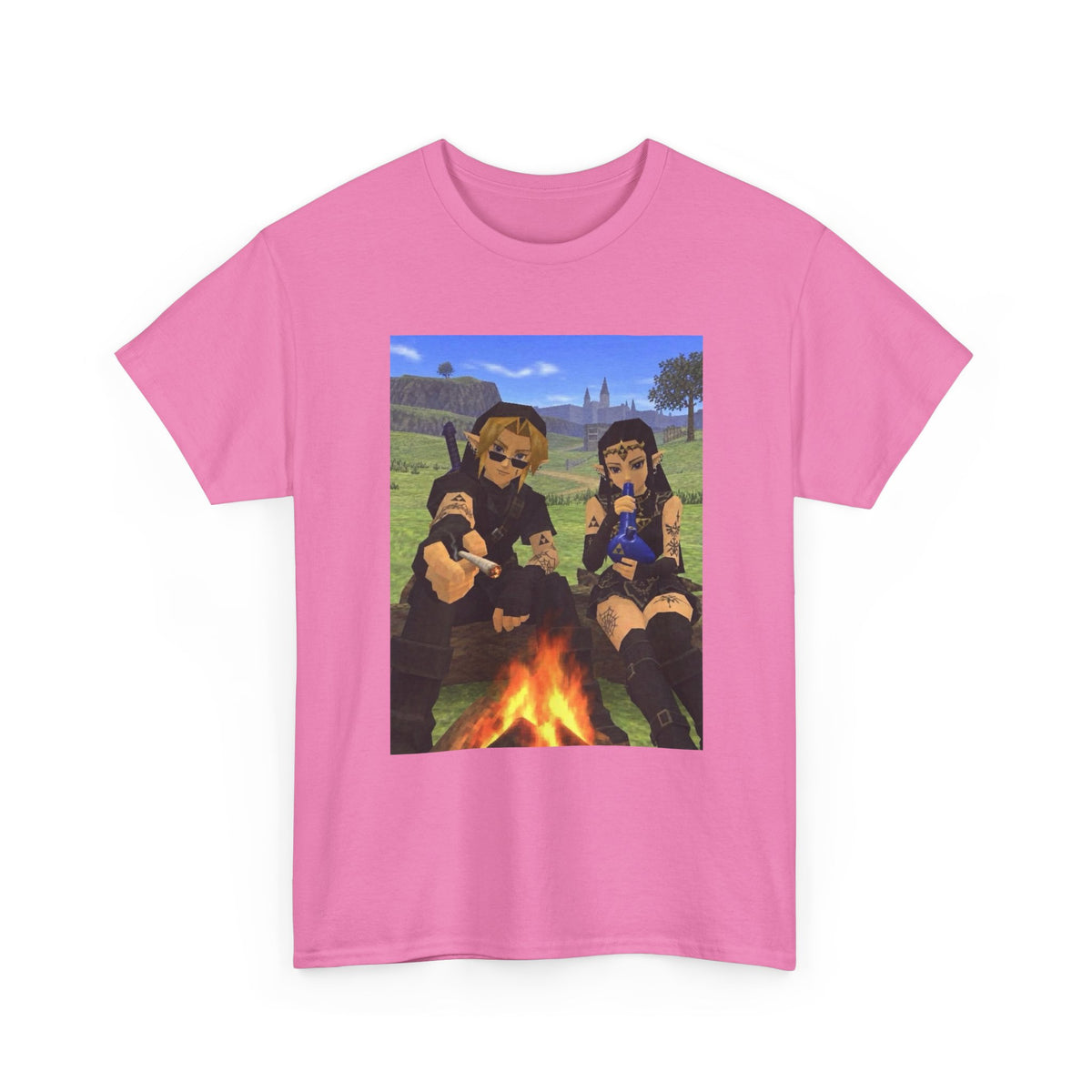 Dark Link And Dark Zelda Chilling Campfire Tee