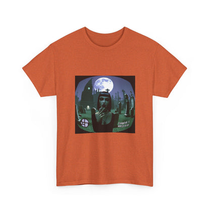 Goth Sim Smoking In Cemetery Moonlight Tee