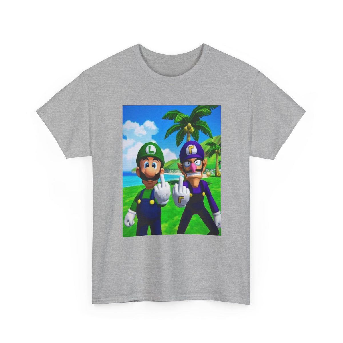 Luigi and Waluigi Flipping The Bird Tee