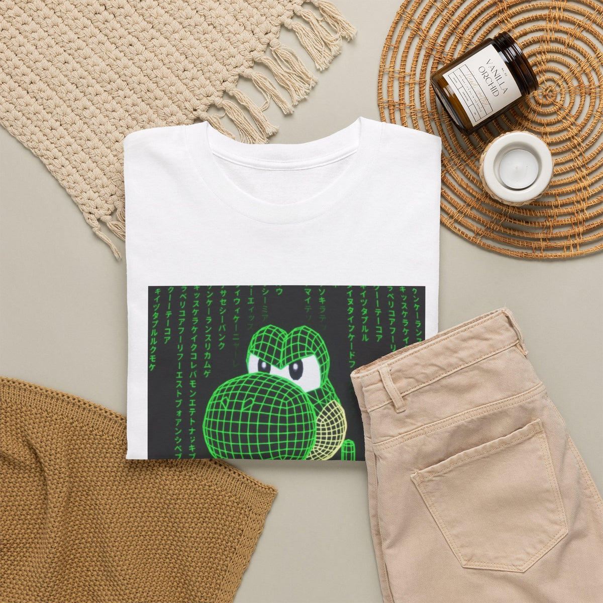 Wireframe Yoshi Flipping The Bird Tee